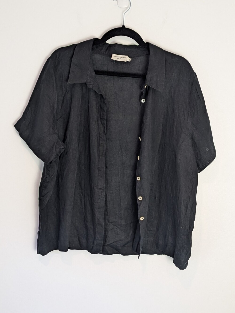 Monoprix Premium 100% Linen Shirt Sleeve Shirt 12-14/44 Lagenlook Minimalist